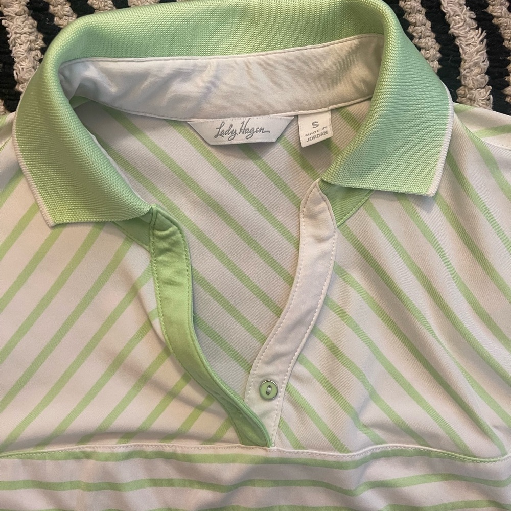 Lady Hagen Mint Green Striped Tank Top - Picture 4 of 5